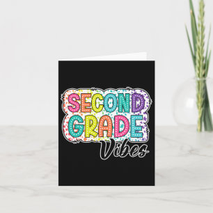 Retro Second Grade Vibes Back To School 2nd Grade  Card