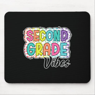Retro Second Grade Vibes Back To School 2nd Grade Mouse Mat