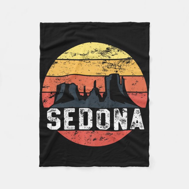 Retro Sedona Arizona Family Vacation Red Rocks Gif Fleece Blanket (Front)