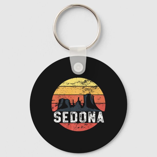 Retro Sedona Arizona Family Vacation Red Rocks Gif Key Ring (Front)