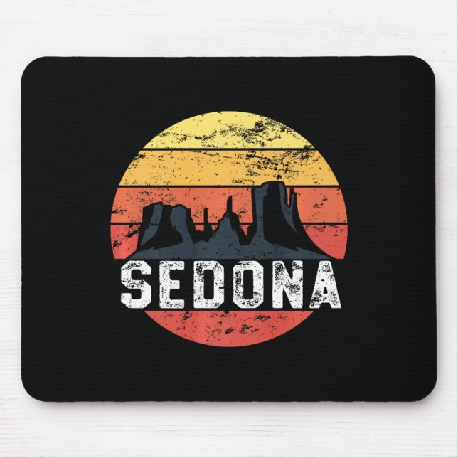 Retro Sedona Arizona Family Vacation Red Rocks Gif Mouse Mat (Front)