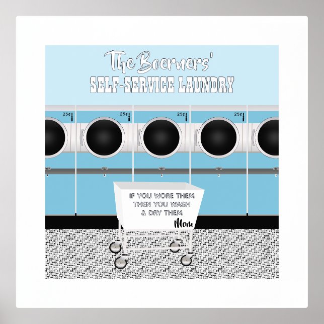 Retro Self-service Laundry They Do The Work Foil Prints (Front)