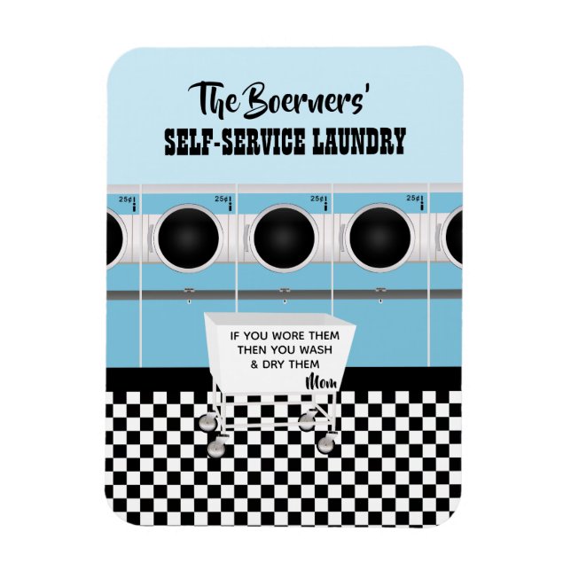 Retro Self-service Laundry They Do The Work Magnet (Vertical)