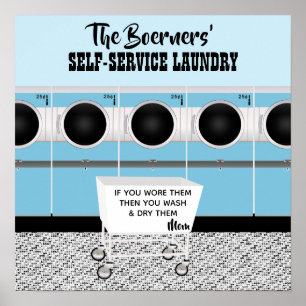 Retro Self-service Laundry They Do The Work Poster