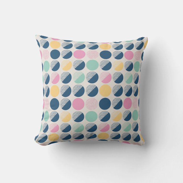 Retro Semi-Circle Pattern Cushion (Front)