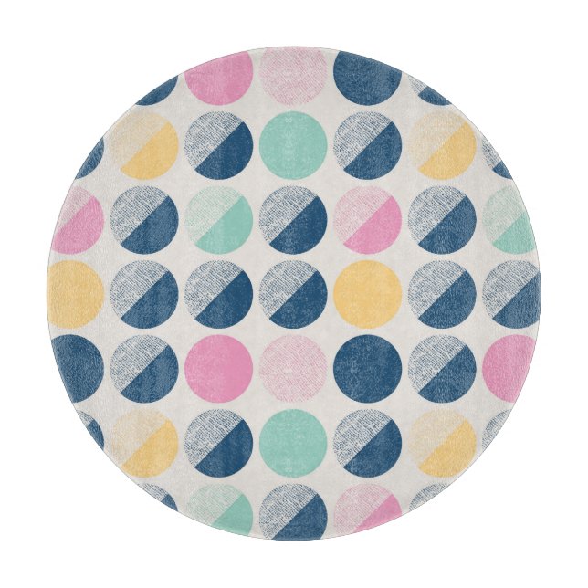 Retro Semi-Circle Pattern Cutting Board (Front)