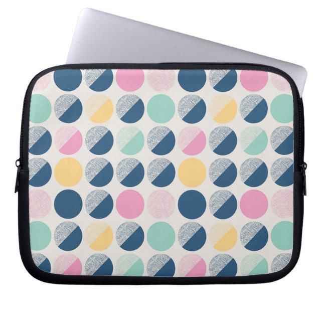 Retro Semi-Circle Pattern Laptop Sleeve (Front)