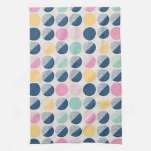Retro Semi-Circle Pattern Tea Towel