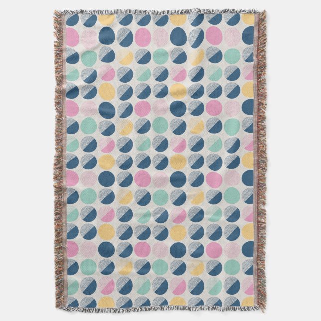 Retro Semi-Circle Pattern Throw Blanket (Front Vertical)