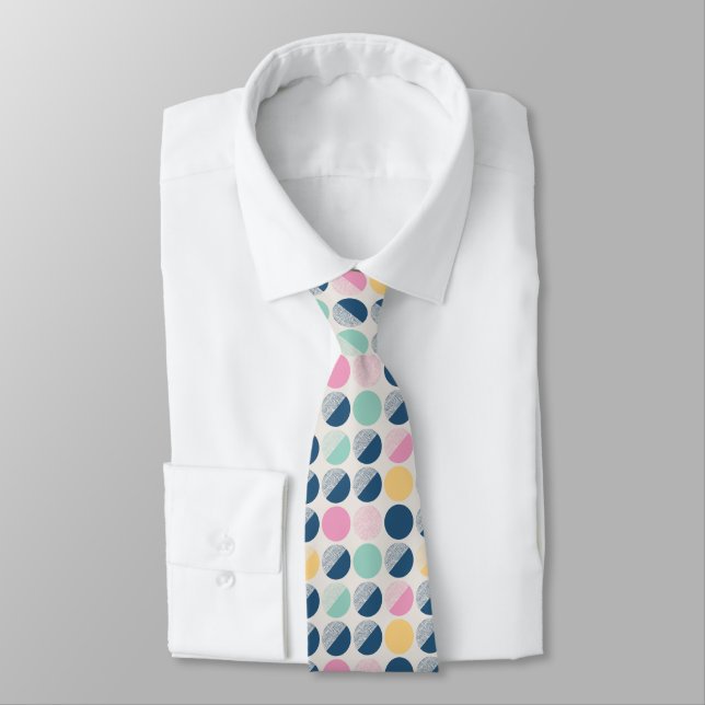 Retro Semi-Circle Pattern Tie (Tied)