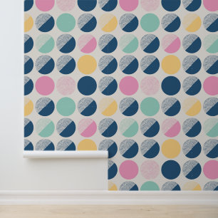 Retro Semi-Circle Pattern Wallpaper
