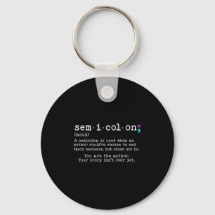 Retro Semicolon Definition Suicide Prevention Awar Key Ring