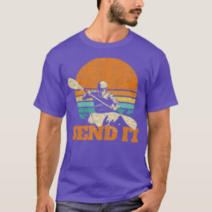 Retro Send It Whitewater Rafting Slang Design T-Shirt