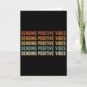 Retro Sending Positive Vibes Saying Self Care Ment Card