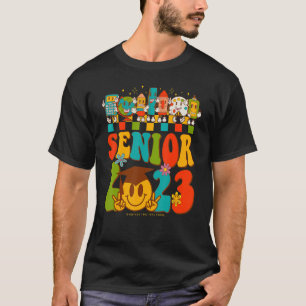 Retro Senior 2023 Groovy Class Of 2023 Graduation  T-Shirt