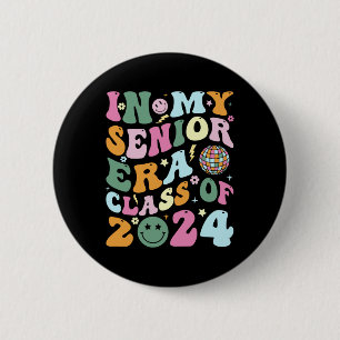 Retro Senior 2024 Class Of 2024 Graduate In My Sen 6 Cm Round Badge