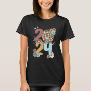 Retro Senior 2024 Disco Balls Last Day Of School G T-Shirt