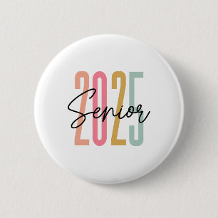 Retro Senior 2025 Cl Of 2025 High School Graduatio 6 Cm Round Badge
