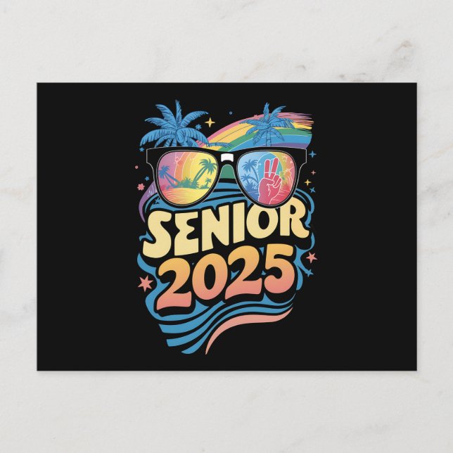 Retro Senior 2025 Class Of 2025 Graduation Postcard (Front)