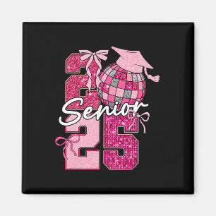 Retro Senior 2025 Coquette Bow Graduation Cl Of 20 Magnet