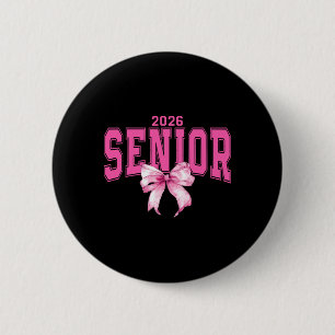 Retro Senior 2026 Cl Of 2026 Coquette Pink Bow Gra 6 Cm Round Badge