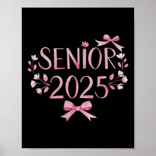 Retro Senior 25 Cl Of 2025 Graduation Coquette Pin Poster