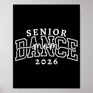 Retro senior dance mum class of 2026 dancer poster