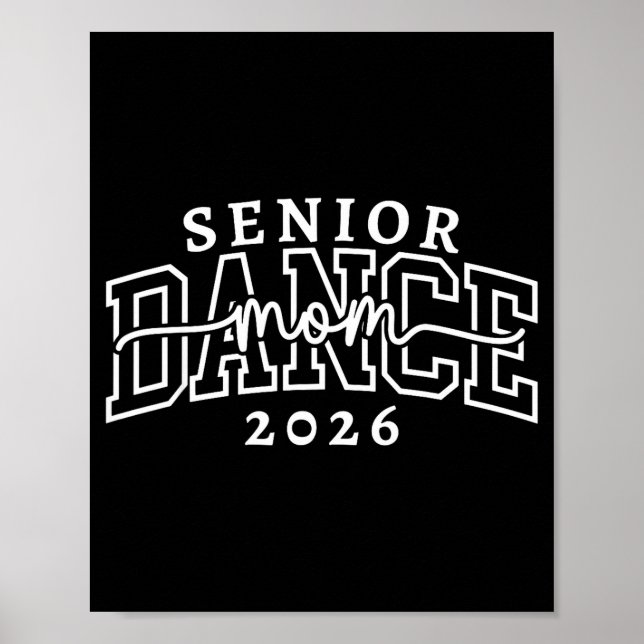 Retro senior dance mum class of 2026 dancer poster (Front)