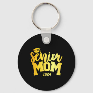 Retro Senior Mum Graduation Class Of 2024 School L Key Ring