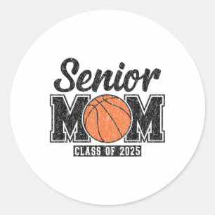 Retro Senior Sketll Mum Cl Of 2025 Graduation Scho Classic Round Sticker