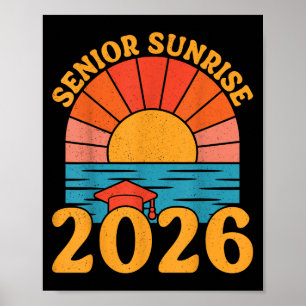 Retro Senior Sunrise 2026 Seniors Of Cl Beach Grad Poster