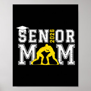 Retro Senior Wrestling Mum Cl Of 2026 Senior Wrest Poster