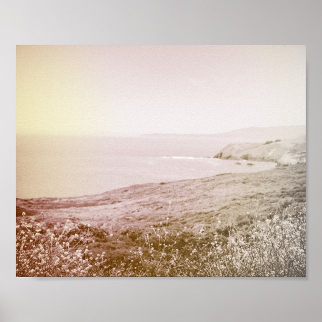 Retro Sepia California Coast | Poster (Front)