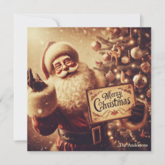 Retro sepia colours Retro Santa Claus smiling Holiday Card