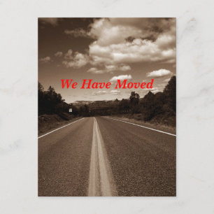 Retro Sepia Highway We've Moved Move Announcement