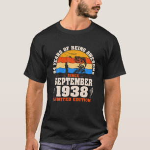 Retro September 1938 84 Year Old Fishing Lover 84T T-Shirt
