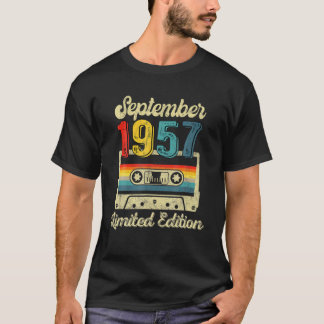 Retro September 1957 Cassette Tape 64Th Bday Decor T-Shirt