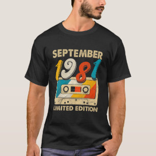 Retro September 1981 Cassette Tape 40Th Birthday D T-Shirt