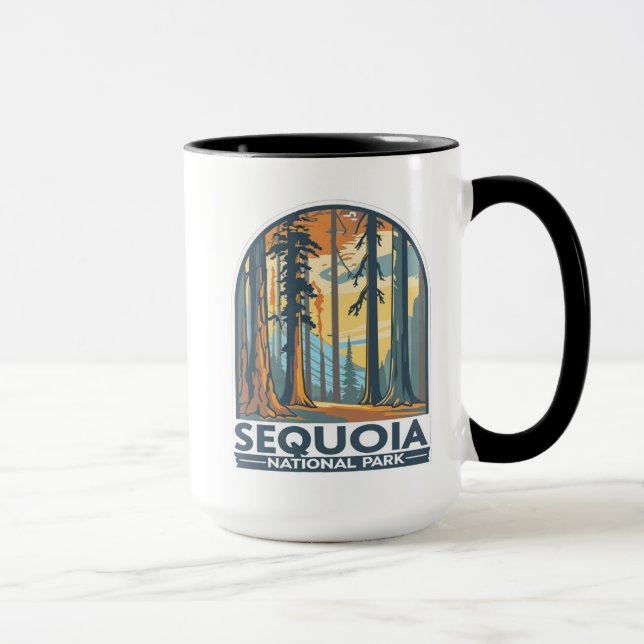 retro Sequoia National Park Giant Sequoia Trees Mug (Right)