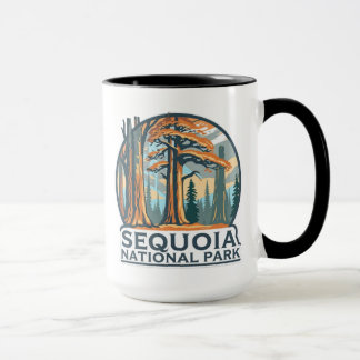 retro Sequoia National Park Giant Sequoia Trees Mug
