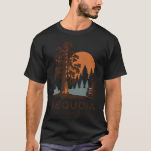 Retro Sequoia National Park Hiking Camping T-Shirt