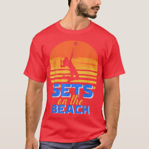 Retro Sets On The Beach Vintage Beach Volleyball T-Shirt