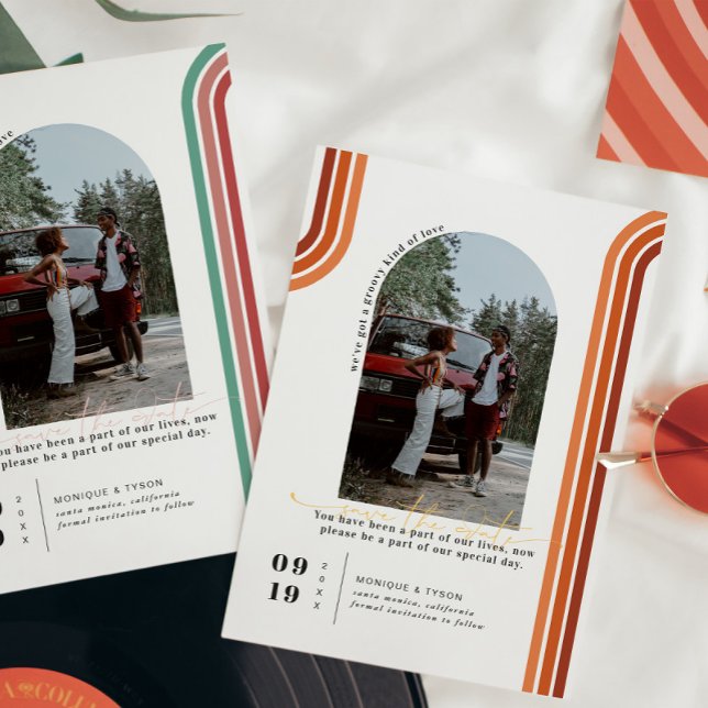 Retro Seventies | Arch Photo Save the Date (Creator Uploaded)