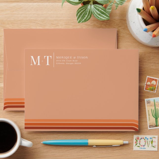 Retro Seventies | Pre-Addressed Photo Lined Envelo Envelope (Desk)