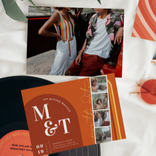 Retro Seventies Stripes Arch   Film Strip Photo  Save The Date