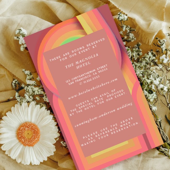 Retro Seventies Stripes Wedding Enclosure Card (Creator Uploaded)