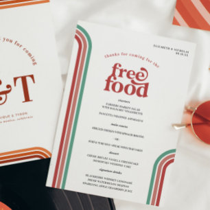 Retro Seventies Stripes Wedding Menu