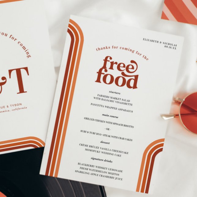 Retro Seventies Stripes | Wedding Menu (Creator Uploaded)
