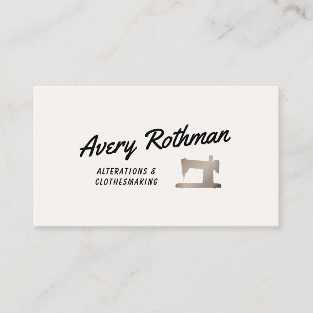 Retro Sewing Machine Tailor or  Seamstress Calling Card (Front)
