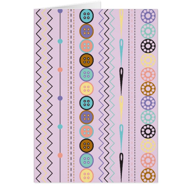 Retro Sewing Stripe Card (Front)
